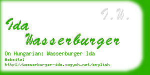 ida wasserburger business card